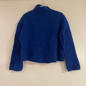 & Other Stories Alpaca Wool Blend Mock Neck Knit Sweater - Bright Blue